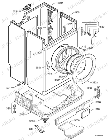 Взрыв-схема стиральной машины Aeg Electrolux L12820J6 - Схема узла Housing 001